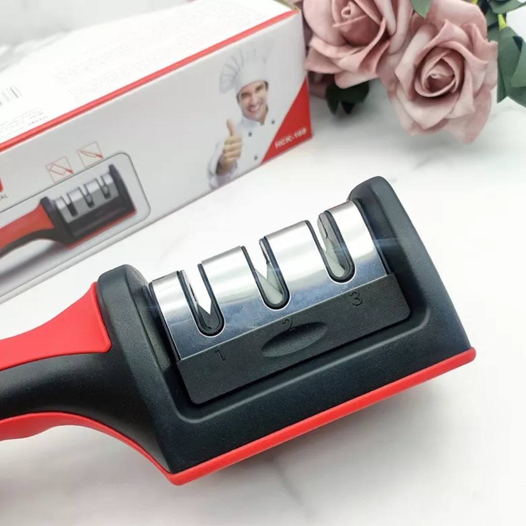 Afilador De Cuchillos Tijera Acero Mango - Imagen 2