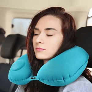 Cojín de Cuello en U Inflable Automático – Viaja Cómodo ✈️