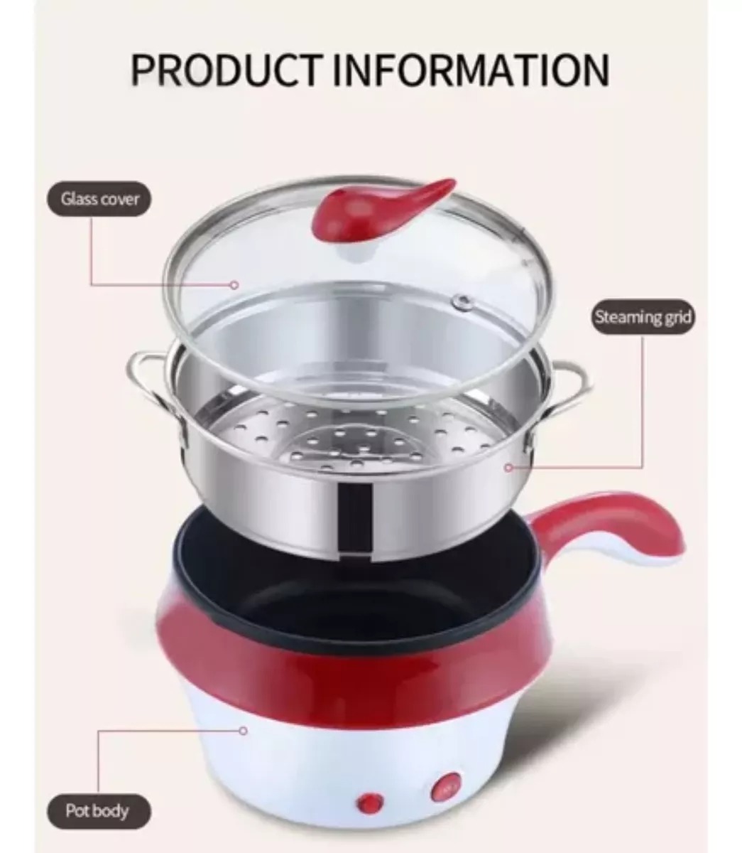 Mini Olla Eléctrica 2 en 1 con Vapor – Cocina Fácil y Rápida 🍲 - Imagen 2