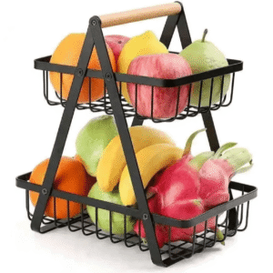 🍎 Canasto Organizador 2 Niveles – Ordena tu Cocina Hoy