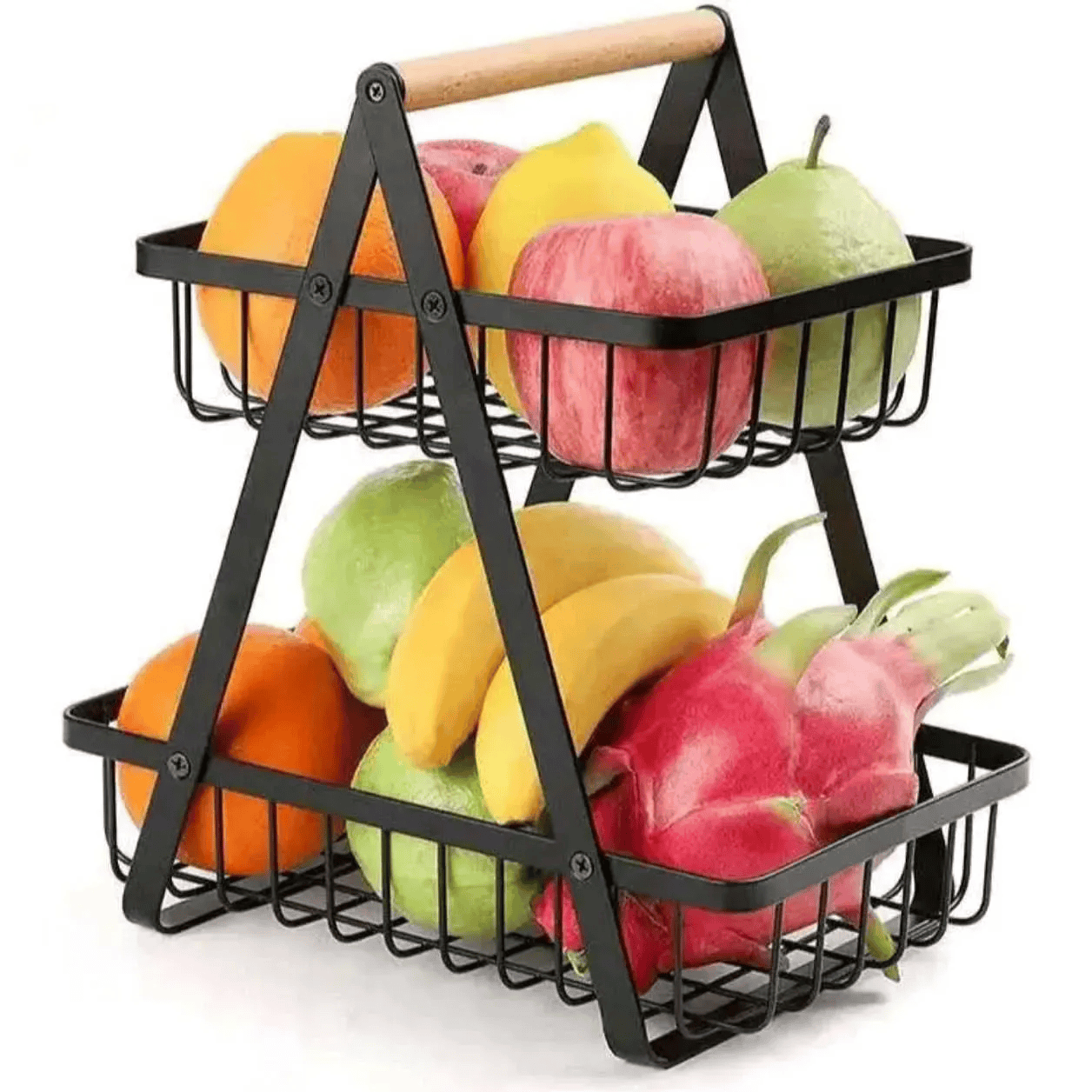 🍎 Canasto Organizador 2 Niveles – Ordena tu Cocina Hoy