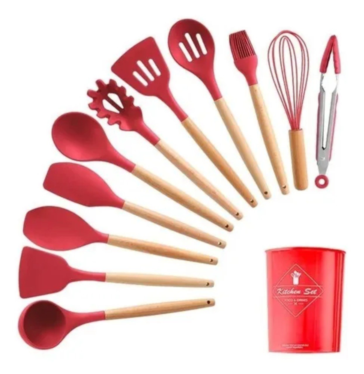 Set de 12 Utensilios de Cocina Silicona Antiadherente