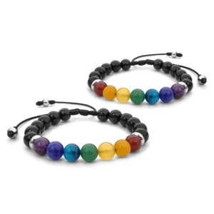 Pulsera 7 Chakras Onix Suerte Cajaregal