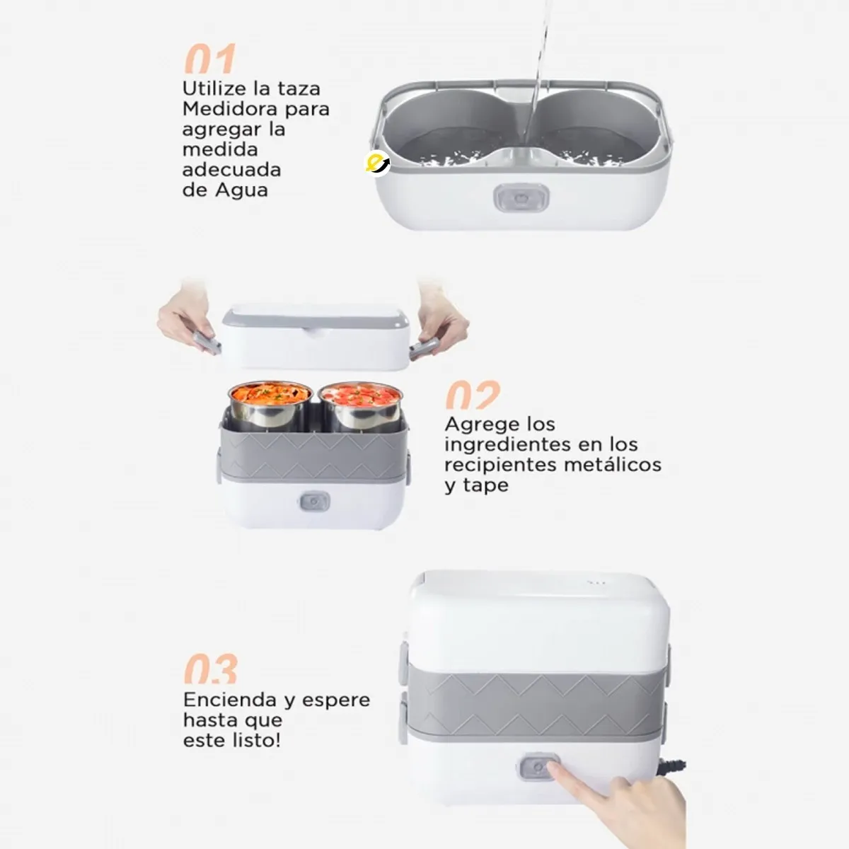 Lonchera Eléctrica Doble Nivel 🍱 Calienta en Minutos - Imagen 4