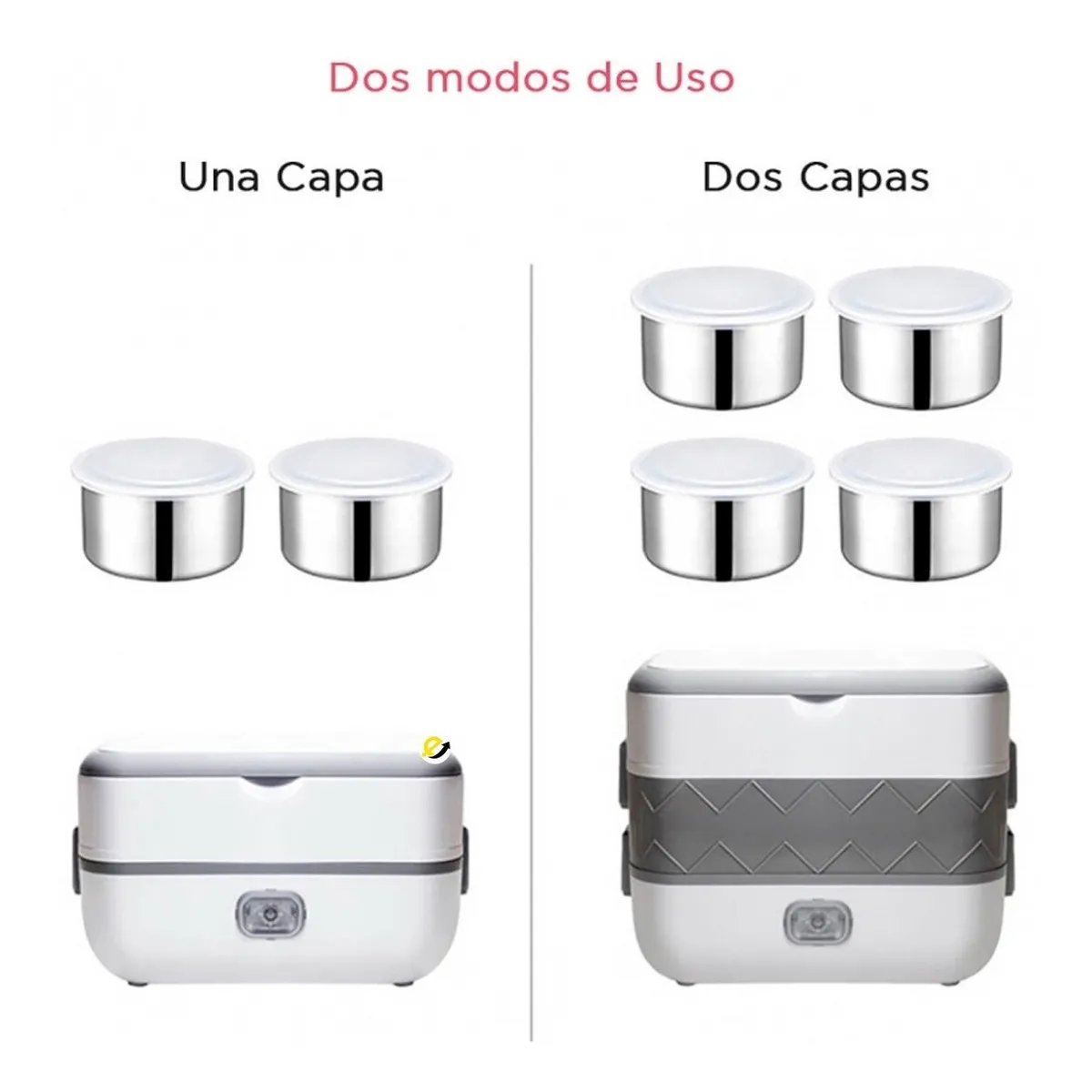 Lonchera Eléctrica Doble Nivel 🍱 Calienta en Minutos - Imagen 2