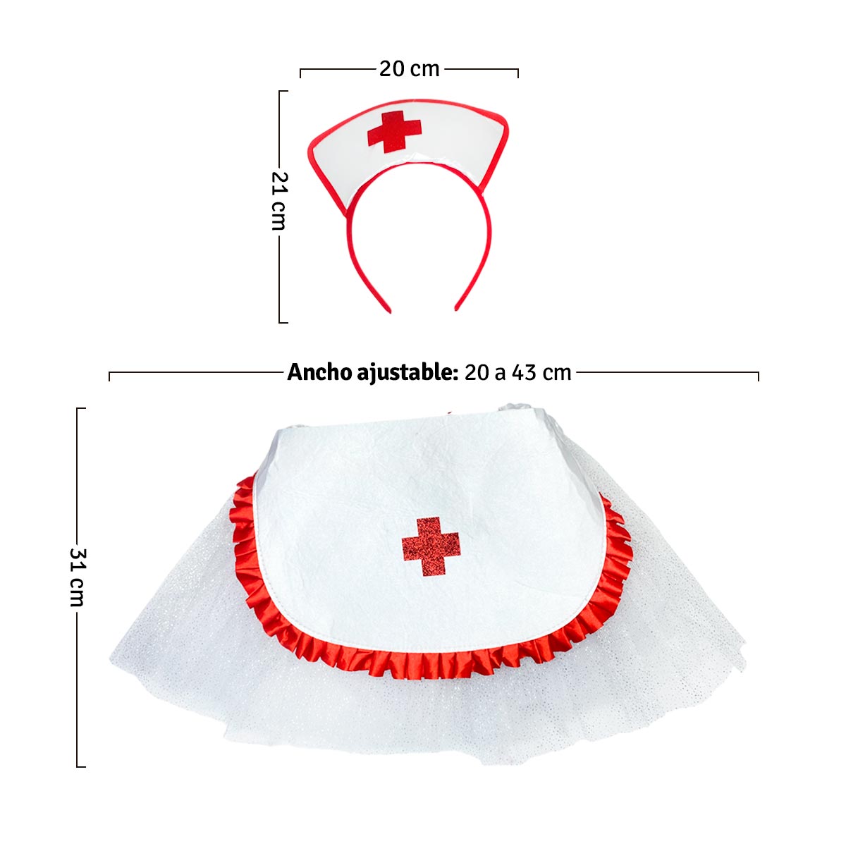 👩⚕️ Disfraz Enfermera Infantil Tutu OF-1493 - Imagen 3