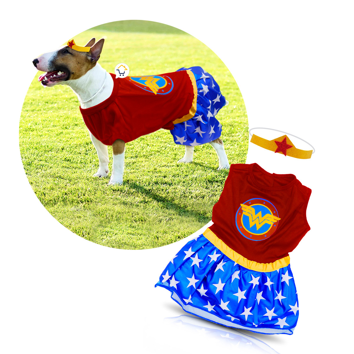 Disfraz Para Mascota De Mujer Maravilla - Imagen 2