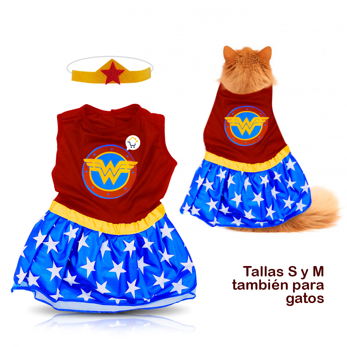 Disfraz Para Mascota De Mujer Maravilla - Imagen 4