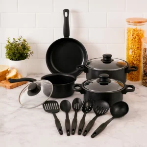 Set de Ollas Antiadherentes 13 Piezas con Tapas Premium